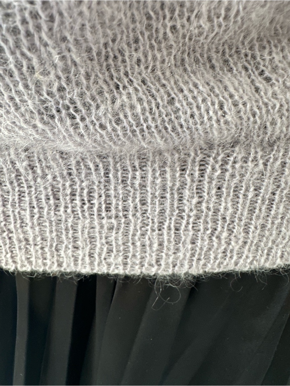 Women's Crew Neck Mohair-Blend Sweater in Soft Lilac - Picture 6 of 9